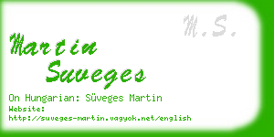 martin suveges business card